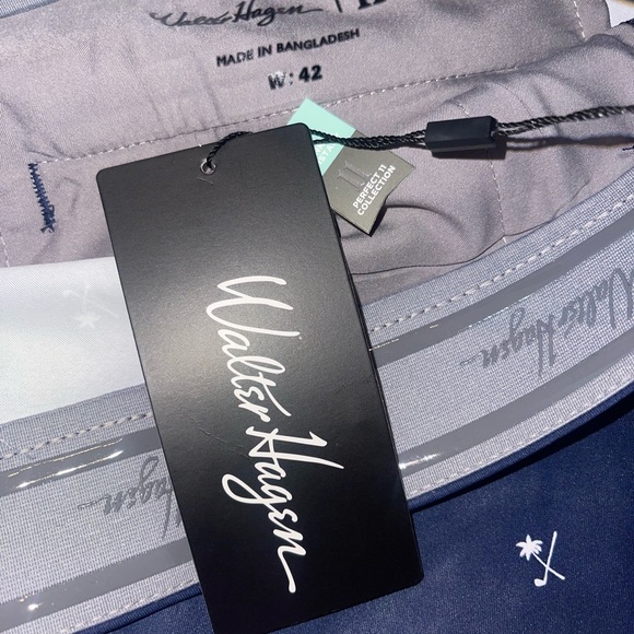 NWT Walter Hagen Perfect 11 Collection Golf Shorts Sz 42 Navy White - Picture 7 of 8